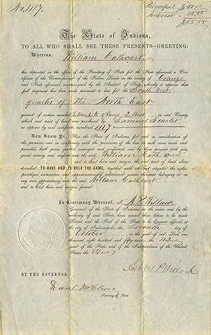 Partly printed document signed by Ashbel Parsons Willard (1820-1860).