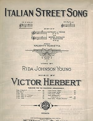 Italian Street Song - Vintage Sheet Music from Naughty Marietta