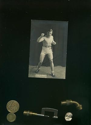 Autogrammkarte signiert vom Boxer J. van Humbeeck. Postkarte von Photo Halleux in Antwerpen.
