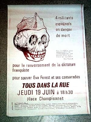Affiches des années 70 - Pour le renversement de la dictature franquiste, pour sauver Eva Forest ...
