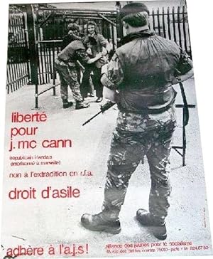Affichede l'AJS illustrée - Liberté pour J.MC CANN (républicain irlandais emprisonné à marseille)...