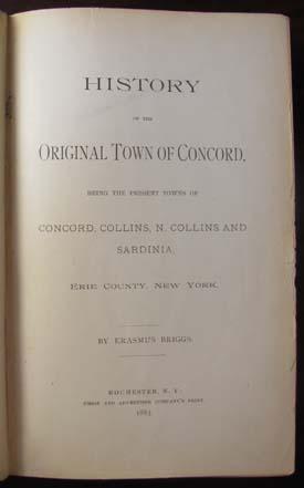 History of the Original Town of Concord, Being the Present Towns of Concord, Collins, N. Collins ...