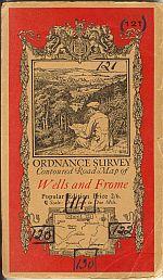 WELLS AND FROME; Ordinance Survey Contoured Road Map of Popular Edition, One Inch to One Mile