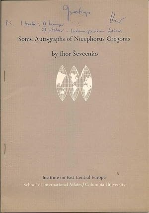 Some Autographs Of Nicephorus Gregoras