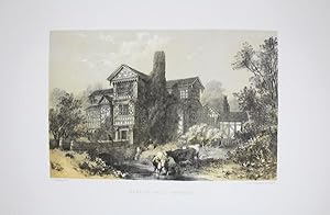 Fine Original Lithotint Illustration of Moreton Hall in Cheshire By J.D. Harding. Published By Ch...