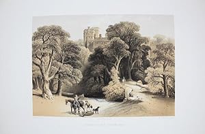 Fine Original Lithotint Illustration of Naworth Castle, Cumberland By J.D. Harding. Published By ...