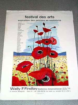 Affiche d'exposition illustrée d'un tableau de Michel Henry - Festival des Arts -Exposition de pe...