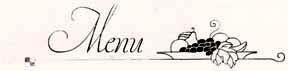 Menu. (Header of a menu with plate of fruit).