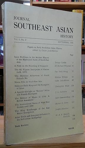 Journal of Southeast Asian History: Vol. 5, No. 2 - September, 1964