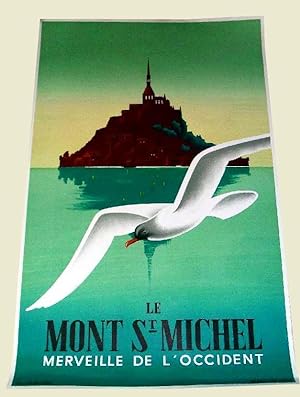 MONT SAINT MICHEL Fix Masseau affiche art originale ROULEE 1988 lithographie