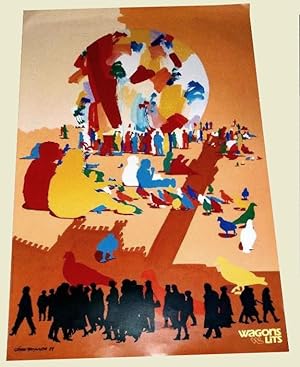 Affiche Chemin de Fer Publicité - WAGONS-LITS illustrée en couleurs par Gérard FROMANGER.