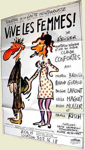 Affiche Théâtre de la Gaîté Montparnasse - Vive les Femmes de REISER