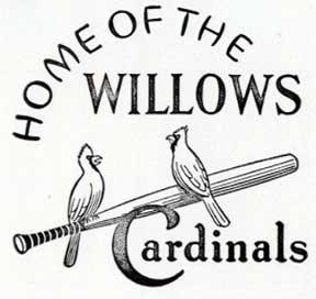 Home of the Willows Cardinals. [Baseball team, Willows, California].
