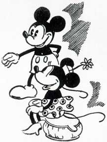 Mickey and Minnie Mouse.