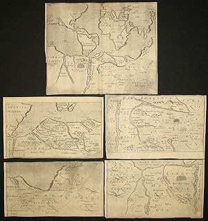 Set of five maps of an imaginary Australia/Antarctic