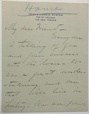 AUTOGRAPH LETTER SIGNED, OCTOBER 29, 1917, TREASURY SECRETARY WILLIAM McADOO: "MY DEAR FRIEND- EV...