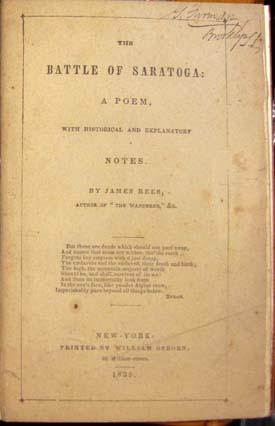 The Battle of Saratoga: A Poem, with Historical and Explanatory Notes
