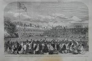 The Review of Lancashire Volunteers in Knowsley Park. The Earl and Countess of Derby Leaving Know...