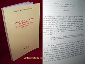Confessions et Jugements de Criminels au Parlement de Paris 1319-1350