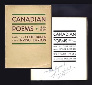 CANADIAN POEMS. 1850-1952. Signed