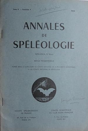 ANNALES de SPÉLÉOLOGIE (Spélunca, 3e série) Tome X -Fascicule 4- 1955