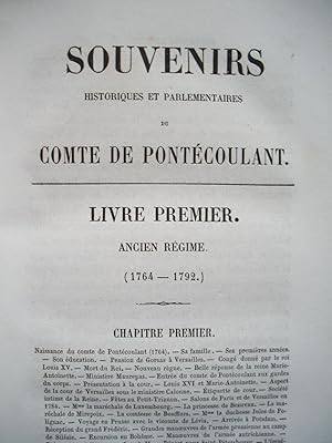 Souvenirs Historiques et Parlementaires du COMTE de PONTECOULANT - 1764-1848