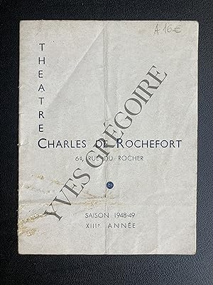 "LE VOYAGE A 3"-PROGRAMME THEATRE CHARLES DE ROCHEFORT