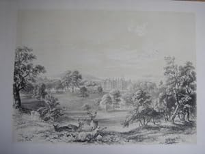 An Original Antique Lithograph Illustrating Oteley Park in Shropshire from Views in Shropshire By...