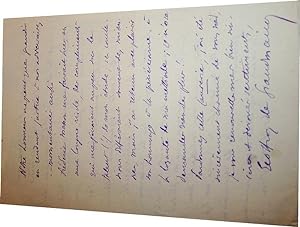 Belle lettre autographe signée de l'historien GEOFFROY de GRANDMAISON adressée à Léonce PINGAUD, ...