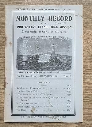 Monthly Record of the Protestant Evangelical Mission: No 702 New Series: July-Aug 1941