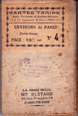 Carte routière pour automobilistes et cyclistes environs de Paris Section Nord-Ouest N°4,1/250.00...