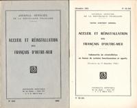 Accueil et Réinstallation Des Français D'outre-mer N° 1215 Édition Mise à Jour Au 27 Septembre 1962