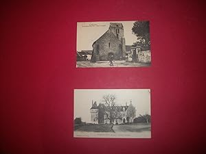 Épineux-le-Séguin - Deux Cartes Postales Anciennes - Place de lÉglise - Château de Varennes-l'En...