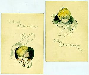 Pair of Valentines by Baldwin & Gleason, numbered 895 & 896 "Look up my heart before you lies" & ...