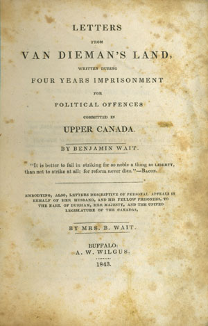 Letters from Van Dieman's Land, written during Four Years Imprisonment for Political Offenses Com...