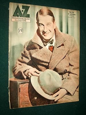 A-Z Hebdomadaire Illustre, No 16, 9 Juillet 1933. Maurice Chevalier Cover.