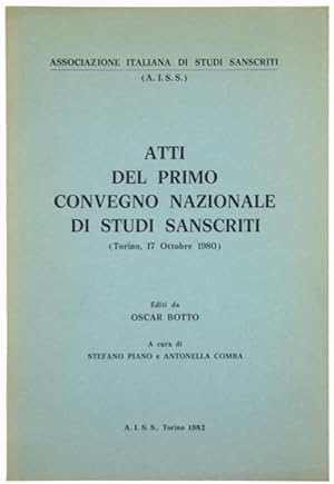 ATTI DEL PRIMO CONVEGNO NAZIONALE DI STUDI SANSCRITI (Torino, 17 Ottobre 1980):