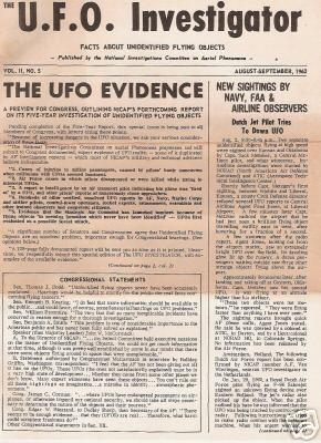 [NICAP] The UFO Investigator - August-September Issue, 1962. From the Collection of Max Miller