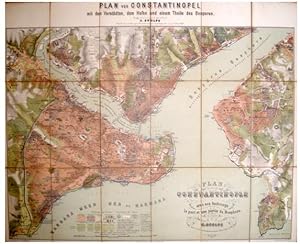 Plan de Constantinople avec ses faubourgs, le porte et une partie du Bosphore = Plan von Constant...