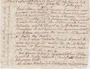 Document manuscrit écrit par Monsieur Baudot de la ville - Extrait de la délibération du Conseil ...