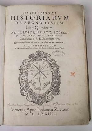 Historiarum de Regno Italiae Libri Quindecim&