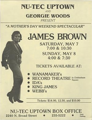 A Mother's Day Weekend Spectacular: James Brown, Saturday May 7th and Sunday May 8th, 1988 (Origi...