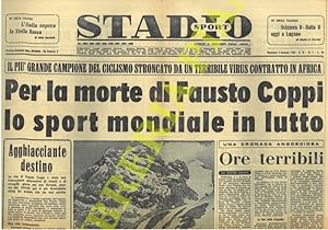 Per la morte di Fausto Coppi lo sport mondiale in lutto.
