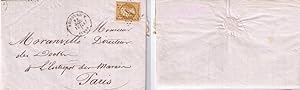 Pli affranchi avec correspondance , Timbre Napoléon 10c Oblitération Etoile « Paris » - 1864.