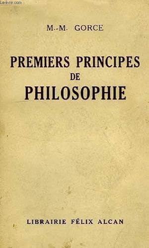 PREMIERS PRINCIPES DE PHILOSOPHIE