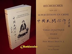 Recherches sur les superstitions en Chine -------- Table analytique et INDEX