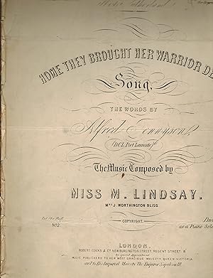 Home They Brought Her Warrior Dead Song - Vintage Sheet Music