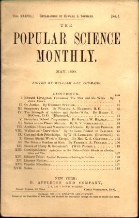 POPULAR SCIENCE MONTHLY (MAY 1890) Volume XXXVII, No. 1 (No. 217)