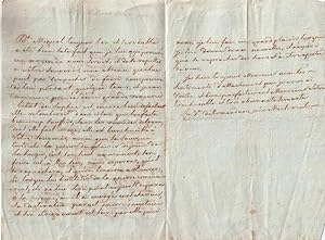 Lettre autographe signée de la Baronne d'Armendariz à Pierre de Saint Martin Au sujet d'une somme...