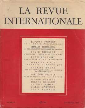 La revue internationale. No. 1. Décembre 1945.